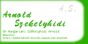arnold szekelyhidi business card